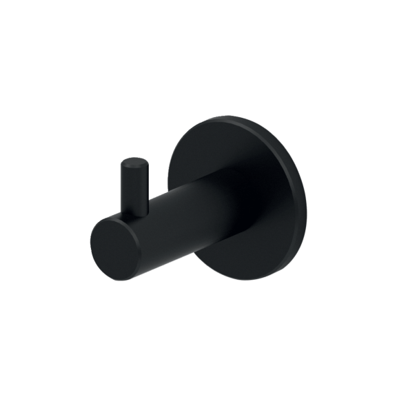 Patère inox ronde_Noir mat