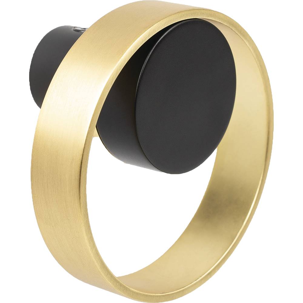 Patère Orbit_Noir mat & doré brossé